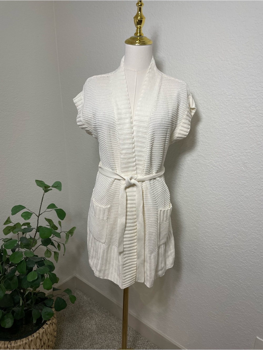 Lauren Jeans Co. Ralph Lauren Belted Sweater Vest Cardigan | Size Small